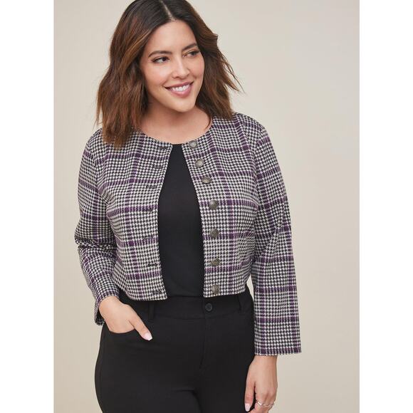 Torrid Women's Studio Double Knit Cropped Collarless Jacket‎ Classic Size 2 - Picture 1 of 12